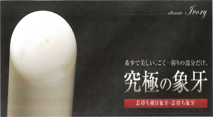 最高級の印材である象牙には、さらに希少で美しい象牙印材が存在します。
